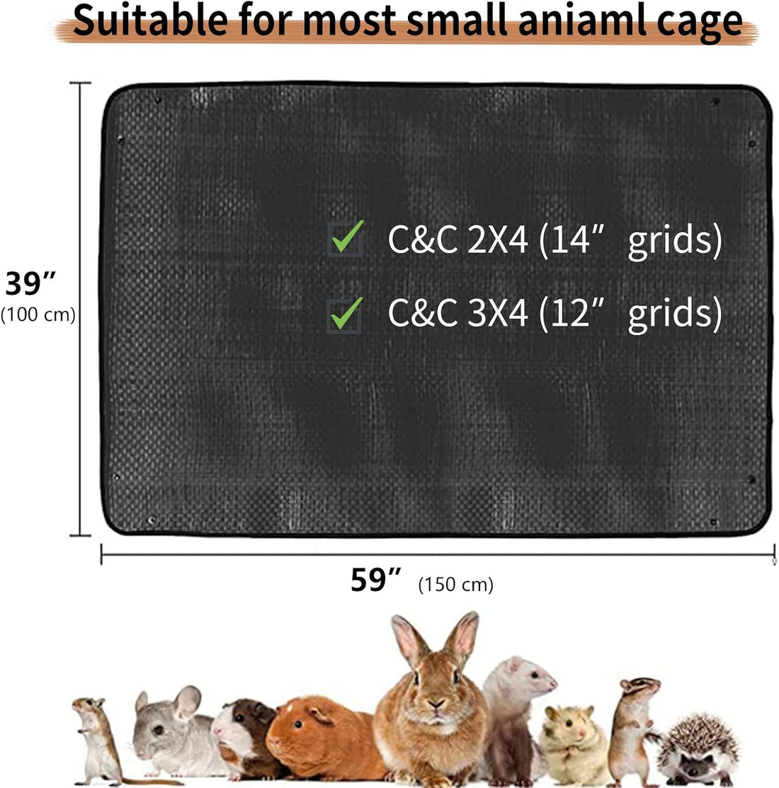 Oncpcare Waterproof Pet Playpen Mats for Rabbits 2 Pack, 59×39 in