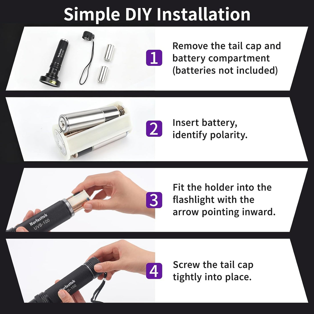 100 LED UV Black Light Flashlight, Pet Stain Detector