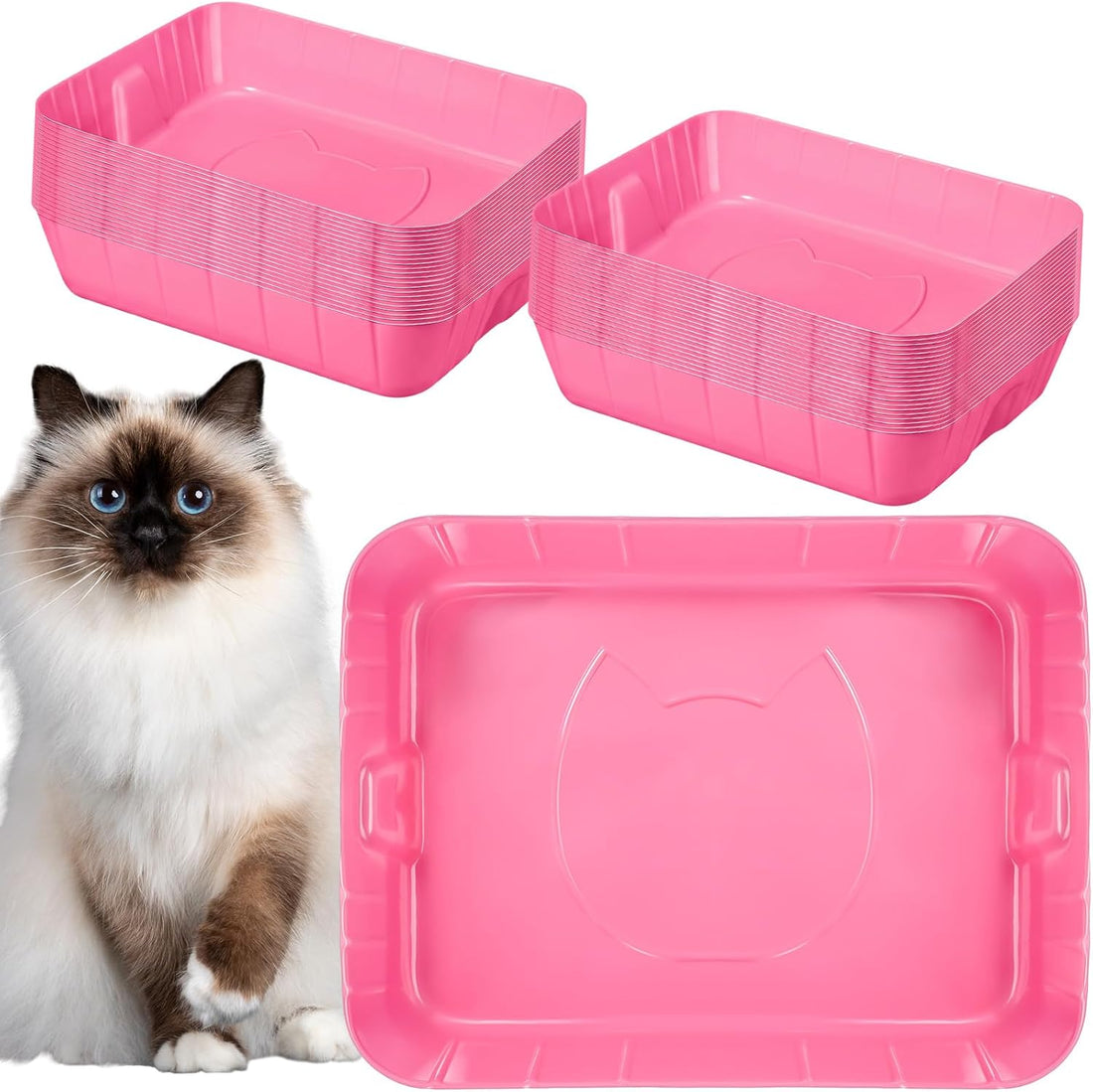 Bokon 50 Pieces Disposable Litter Box for Cats Large