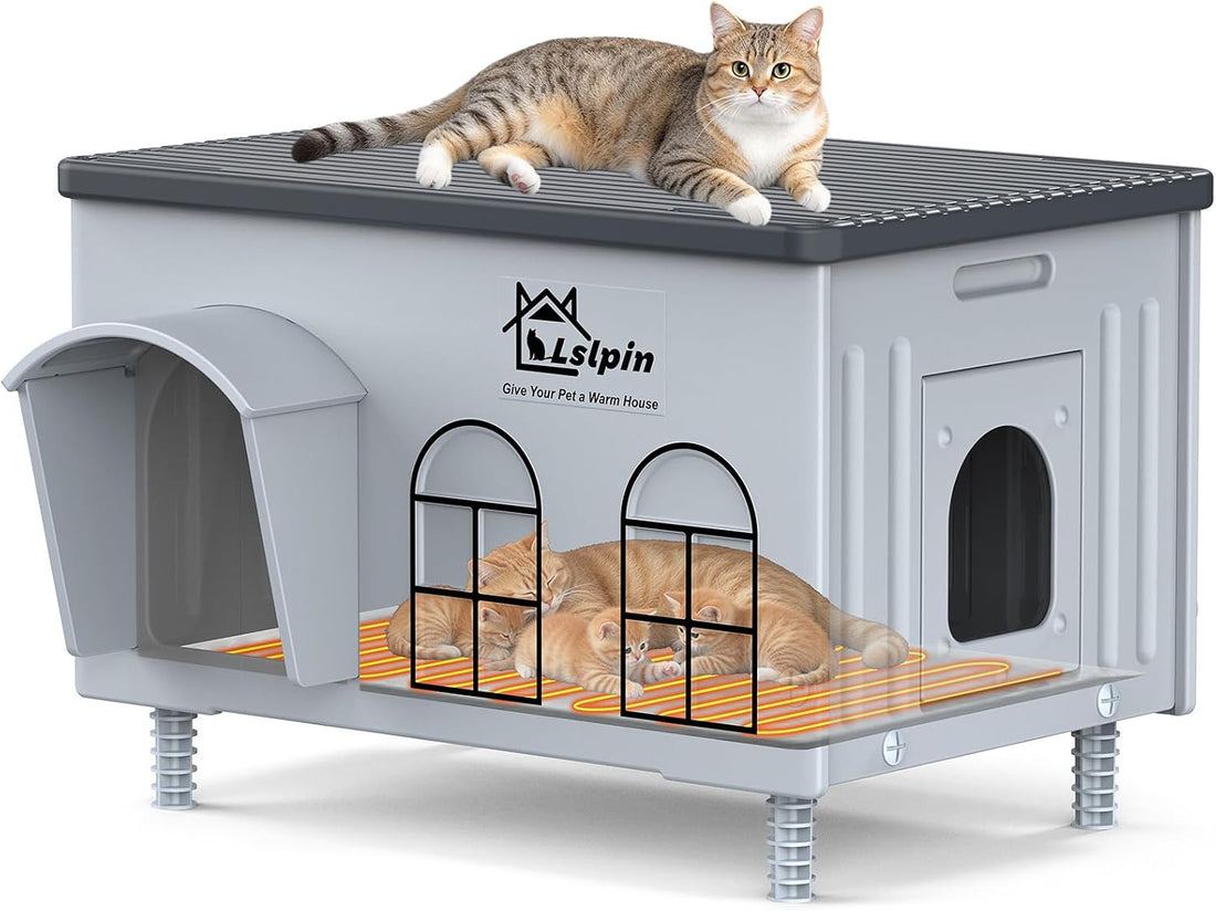 Large Heated Cat House for Outside Cats in Winter