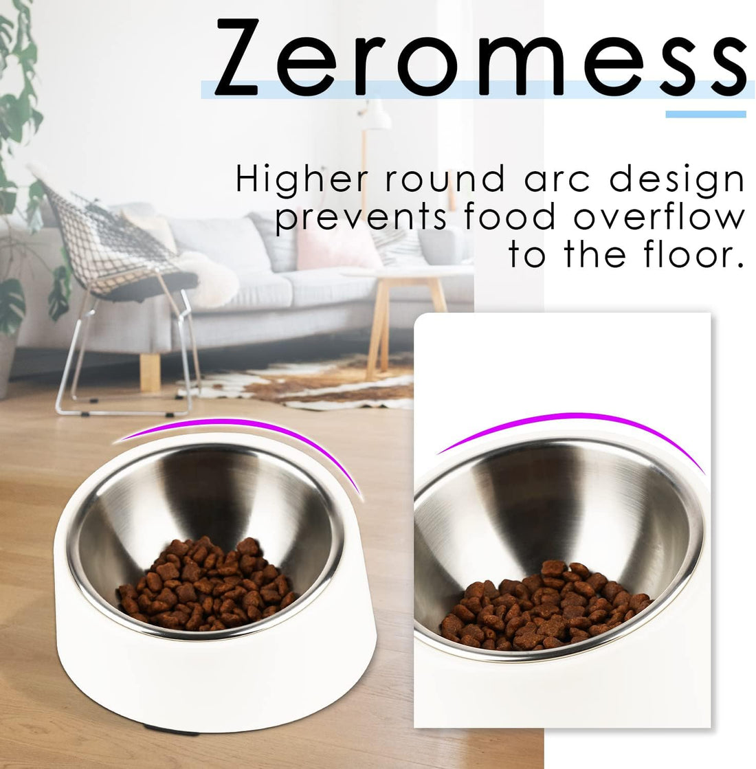SuperDesign Mess Free 15° Slanted Bowl for Dogs and Cats