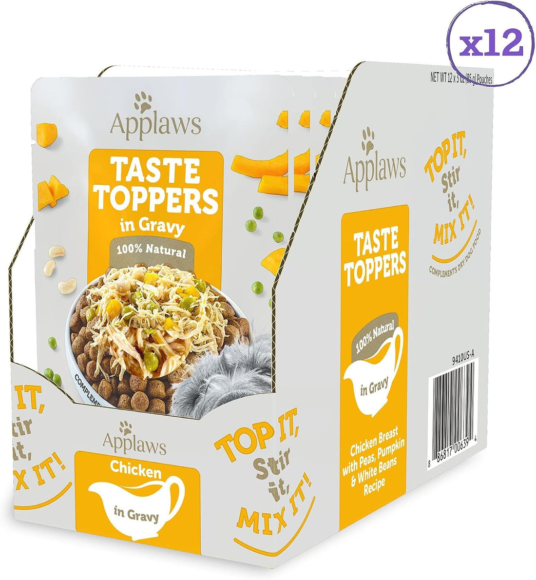 Applaws Taste Toppers Chicken in Gravy Wet Dog Food 12-Pack 3 oz