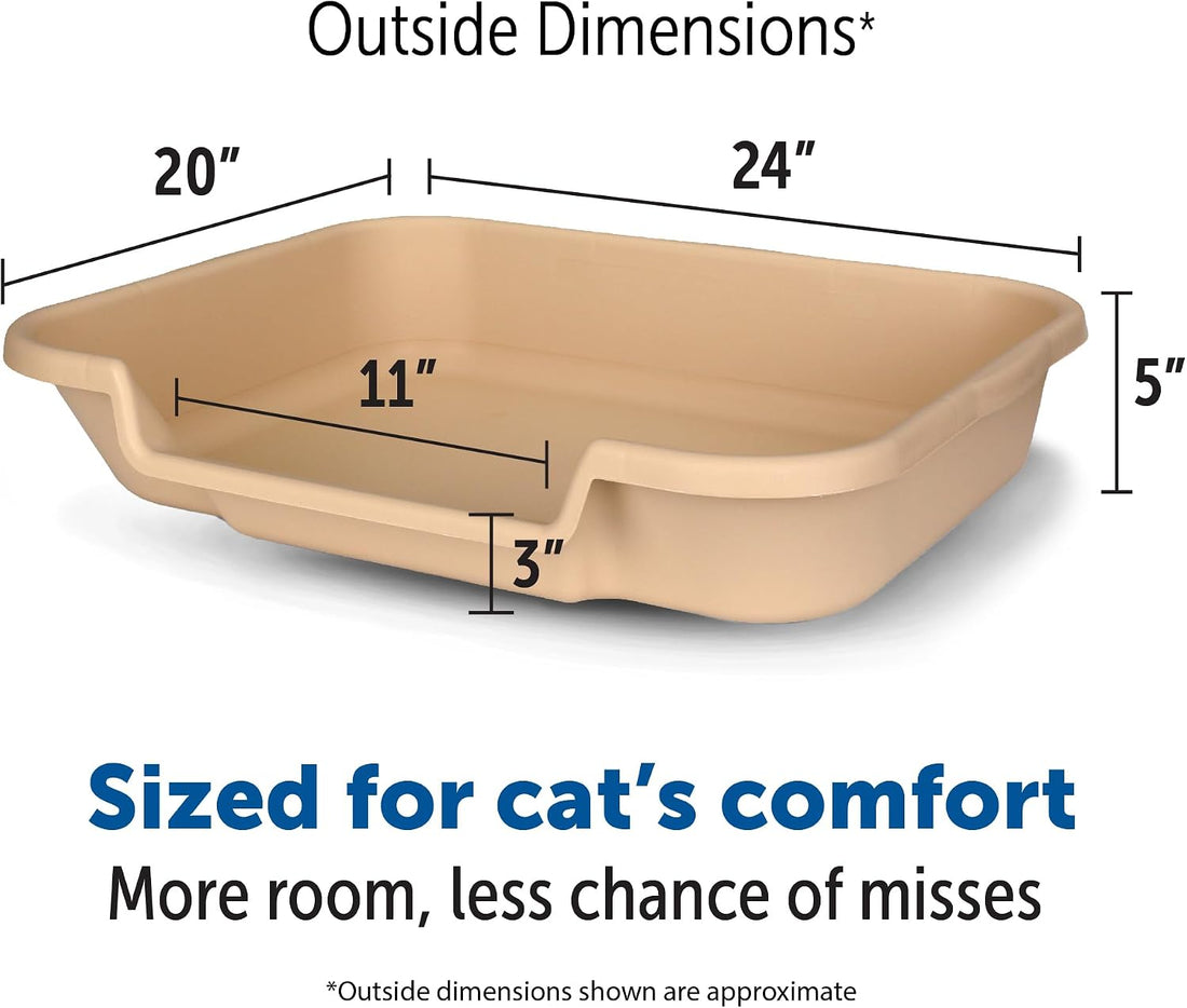 KittyGoHere Senior Cat Litter Box, Large Litter Pan, Beach Sand