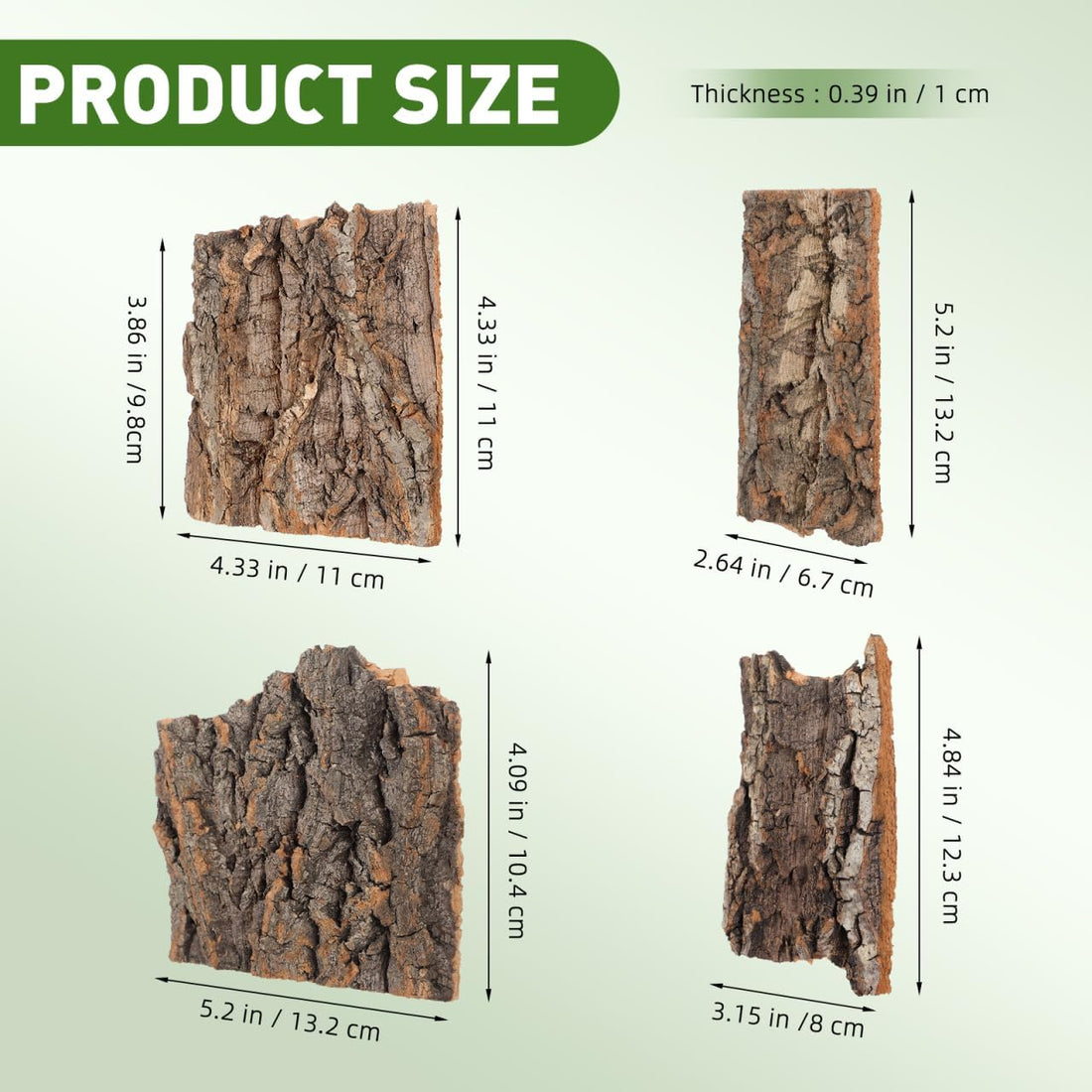 4pcs Natural Cork Bark for Reptiles