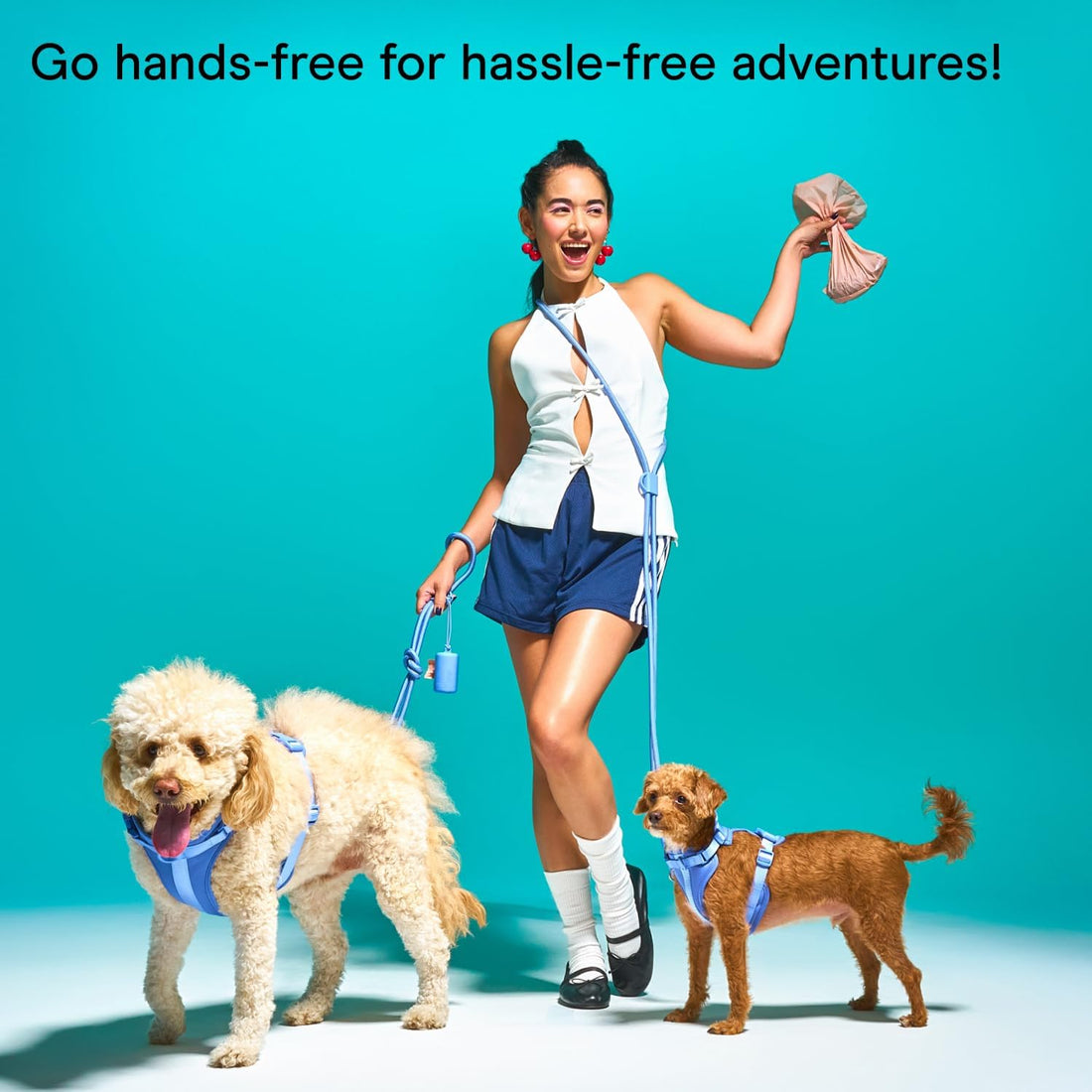 Wild One Hands-Free Adjustable Rope Dog Leash, Standard