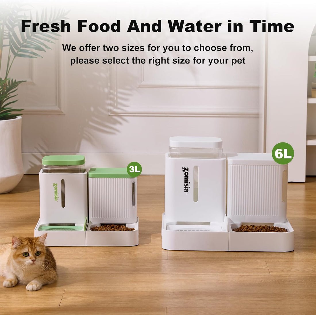 ZOMISIA Gravity Dog Food and Water Dispenser