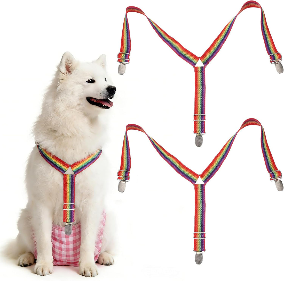 Pet Diapers Keeper Suspender, M, Black, 2 Pcs