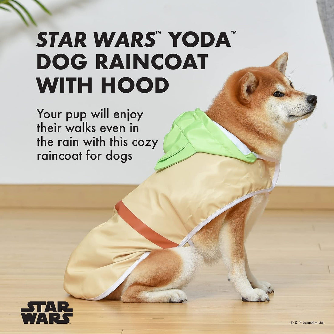 Star Wars for Pets Yoda Dog Raincoat, Medium