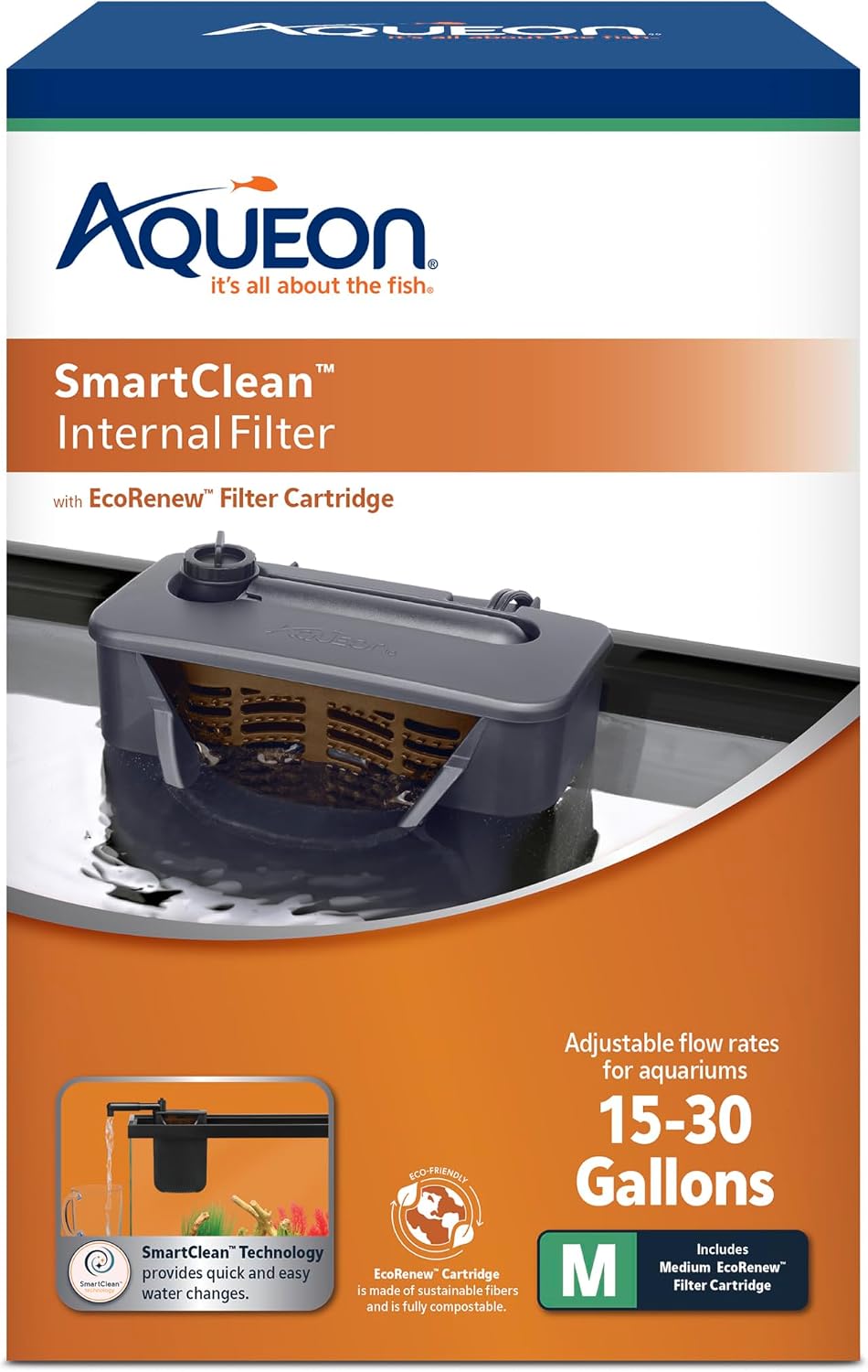 Aqueon QuietFlow Internal Filter with SmartClean Technology