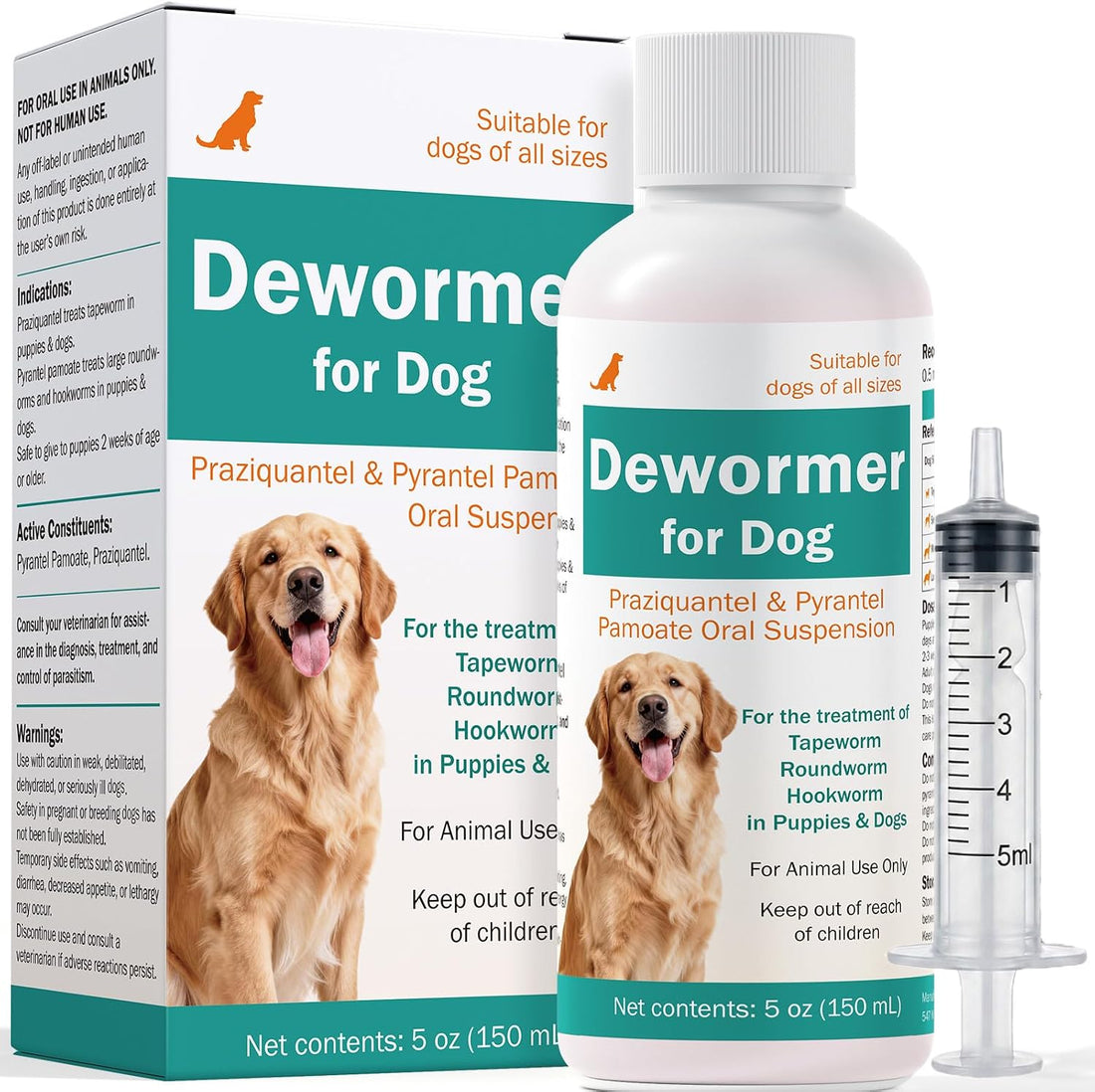 Dewormer for Dogs, Praziquantel & Pyrantel Pamoate Treatment