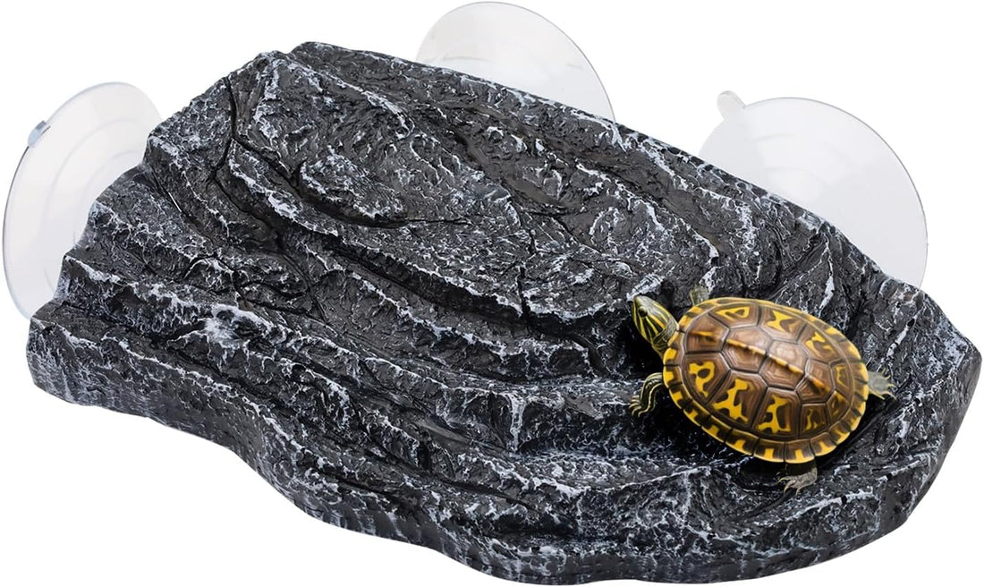 Basking Platform for Aquatic Turtles, Rock Suction Cup for Aquarium