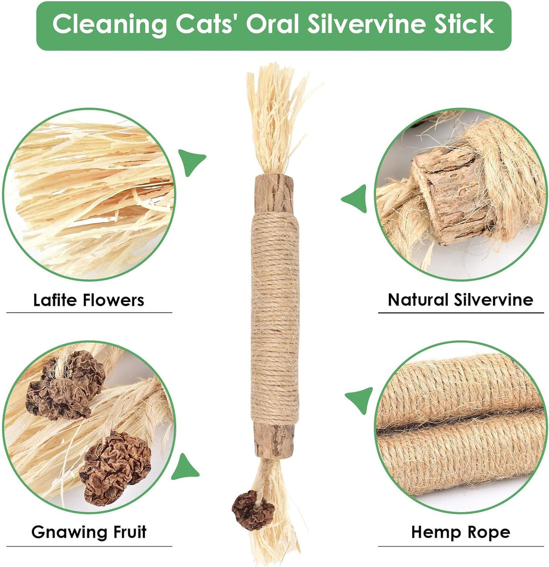 Bissap 12 PCS Silvervine Chew Sticks for Cats