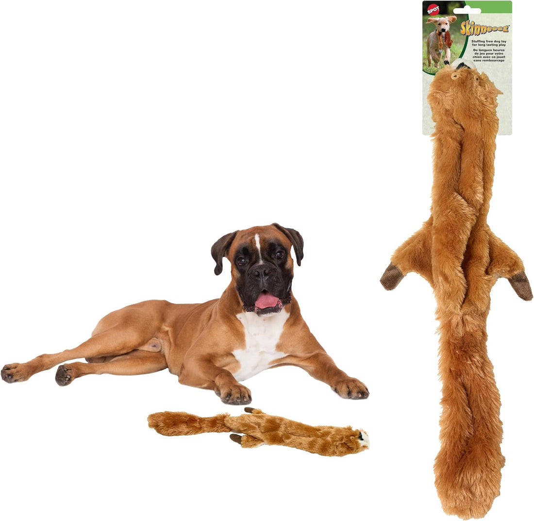 SPOT Skinneeez Fox 23-Inch Stuffing-Free Plush Dog Toy