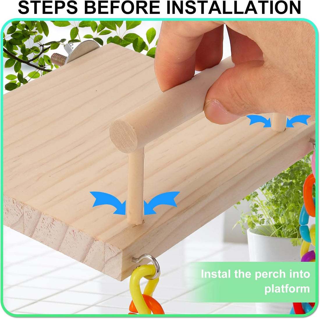 Kyouki Bird Perch Bird Cage Accessories Platform Swing
