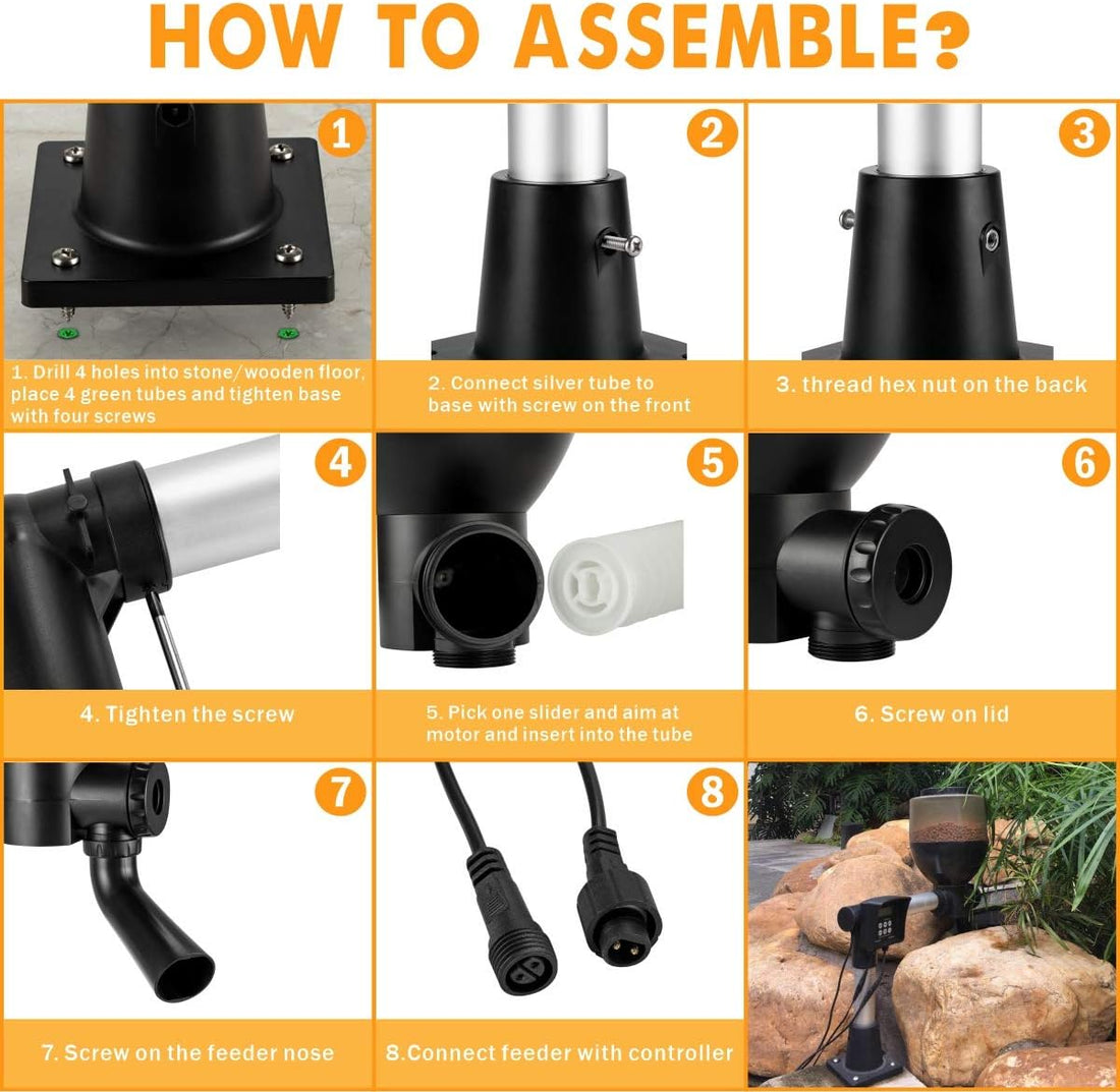 hygger Large Programmable Auto Pond Feeder with LCD Display