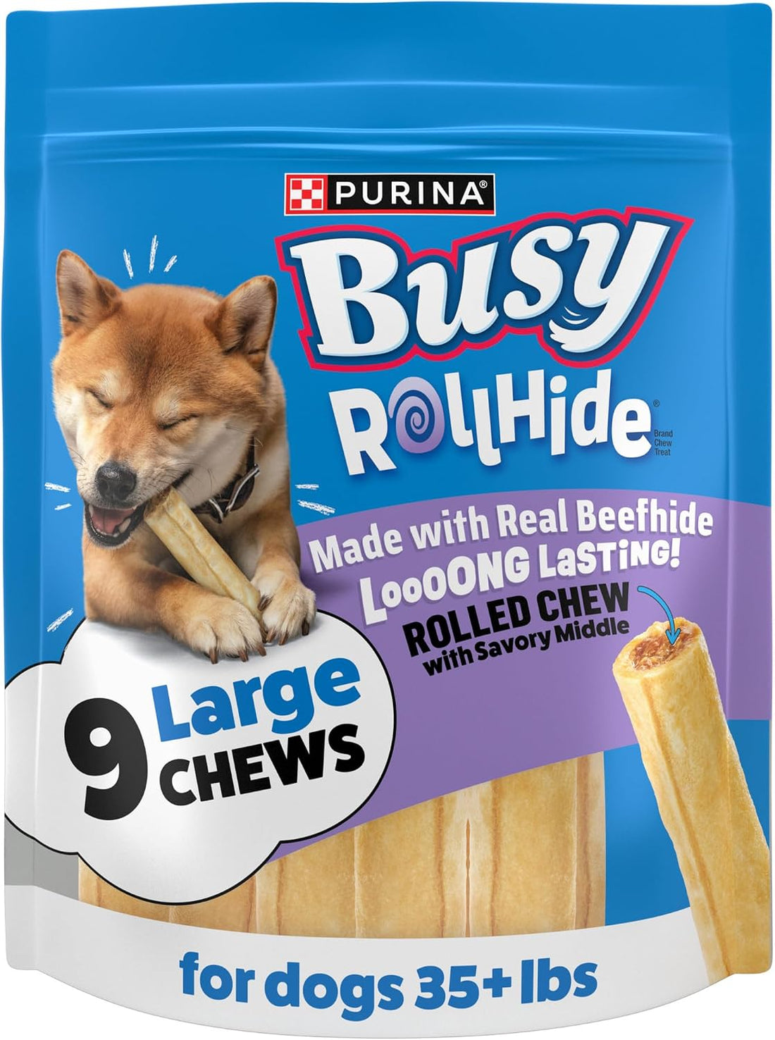 Purina Busy Rawhide Small/Medium Breed Dog Bones, Rollhide