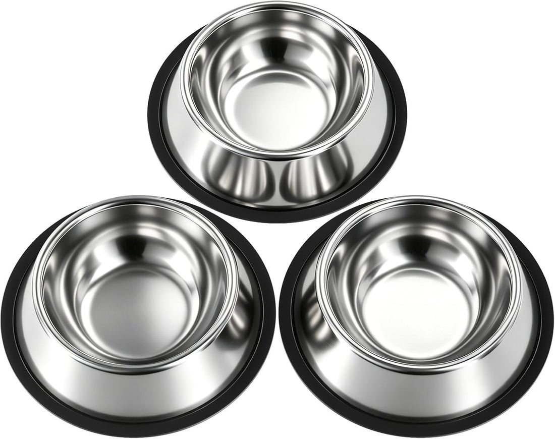 Stainless Steel Dog Bowls, 3.8 Cup, 2 Pack, Non-Slip & Durable