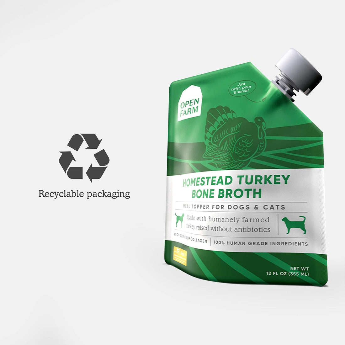 Open Farm Bone Broth, Food Topper for Both Dogs and Cats