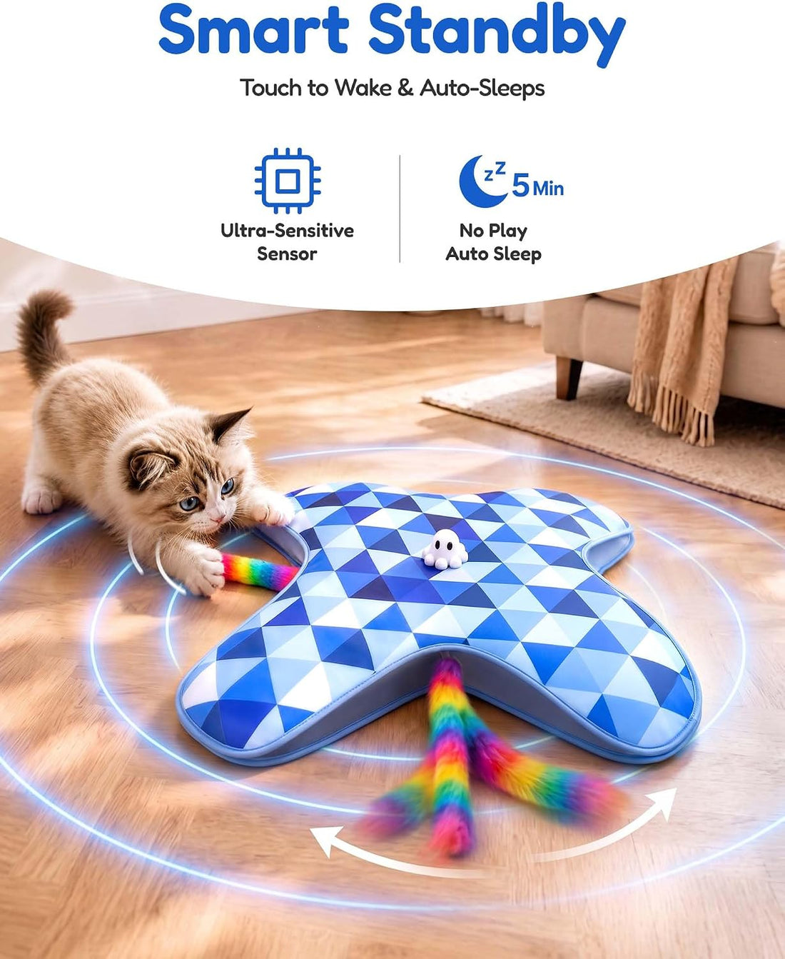 PetBusy Smart Interactive Cat Toys for Indoor Cats Chasing
