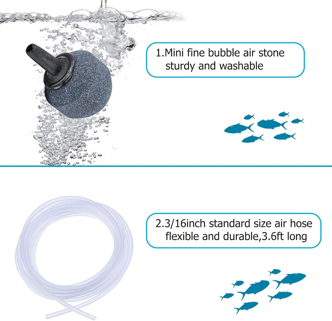 hygger Ultra Silent 1.5W Fish Bowl Aqaurium Mini Air Pump