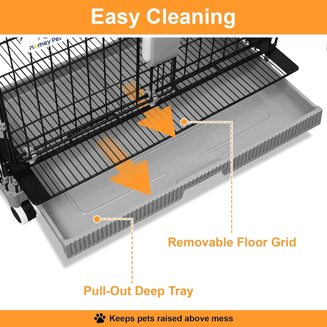 Homey Pet 24 Inch Stackable Small Dog Crate for Puppy with Wheels