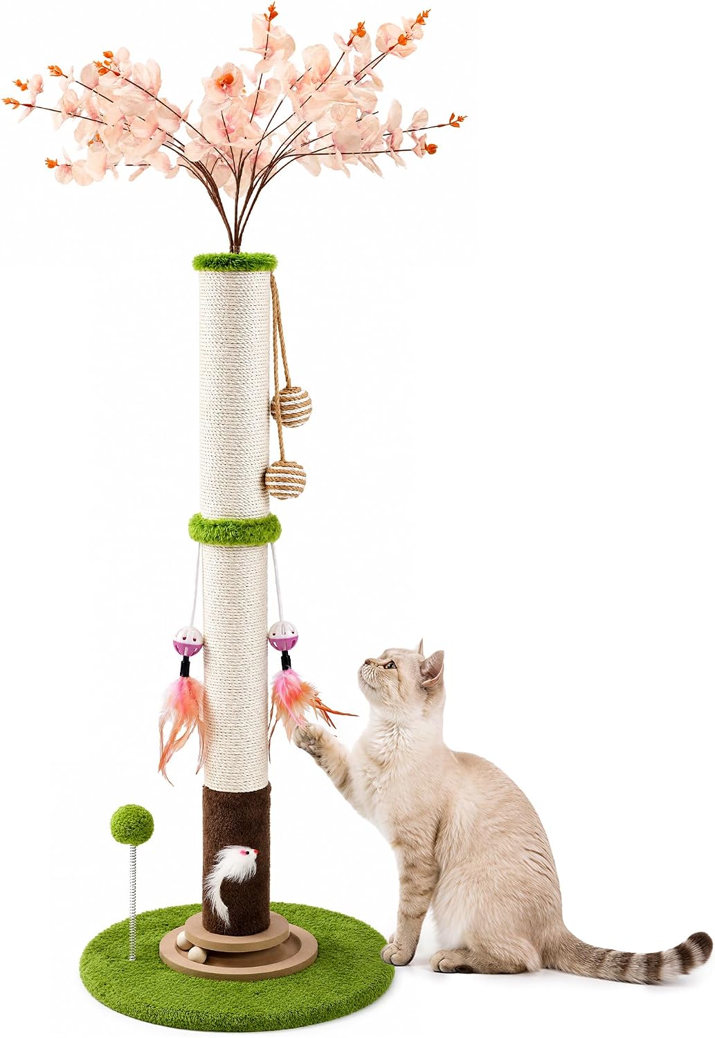 Flower Cat Scratching Post, 45 Inch Scratching Post for Indoor Cat