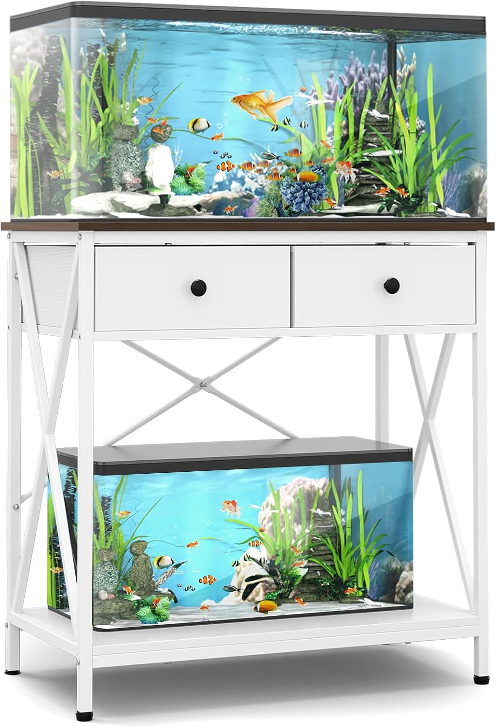 Fish Tank Stand with Drawer,20-29 Gallon Aquarium Stand Easy Assemble