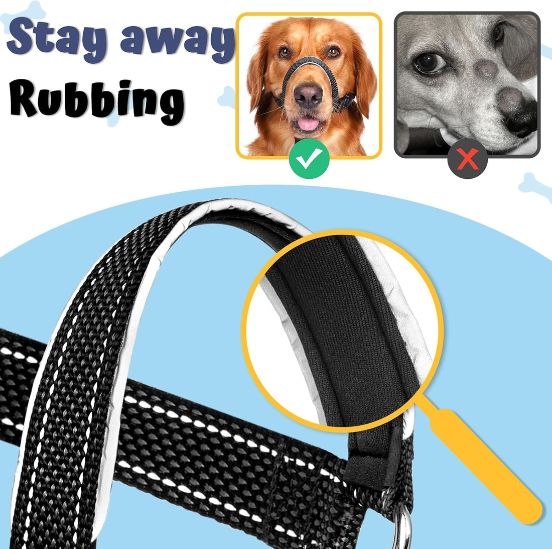 BARKLESS Dog Head Collar, Soft No Pull Head Halter with Safety Link