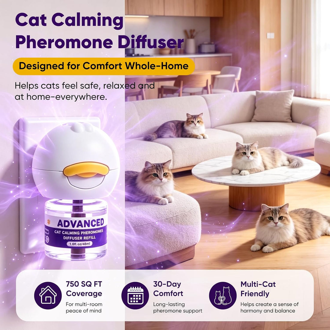 Cat Calming Diffuser with Advanced Pheromone Technology