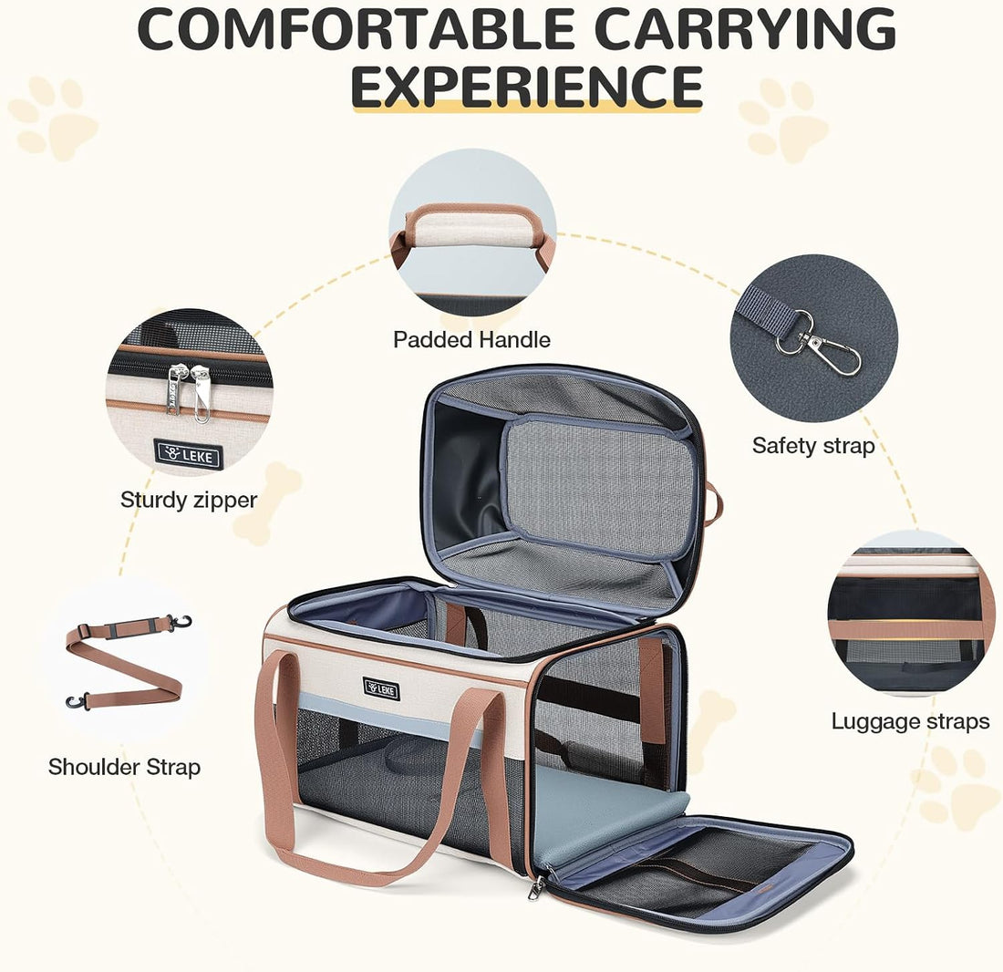 Lekereise Top-Expandable Pet Carrier 18x11x11Inch Delta American