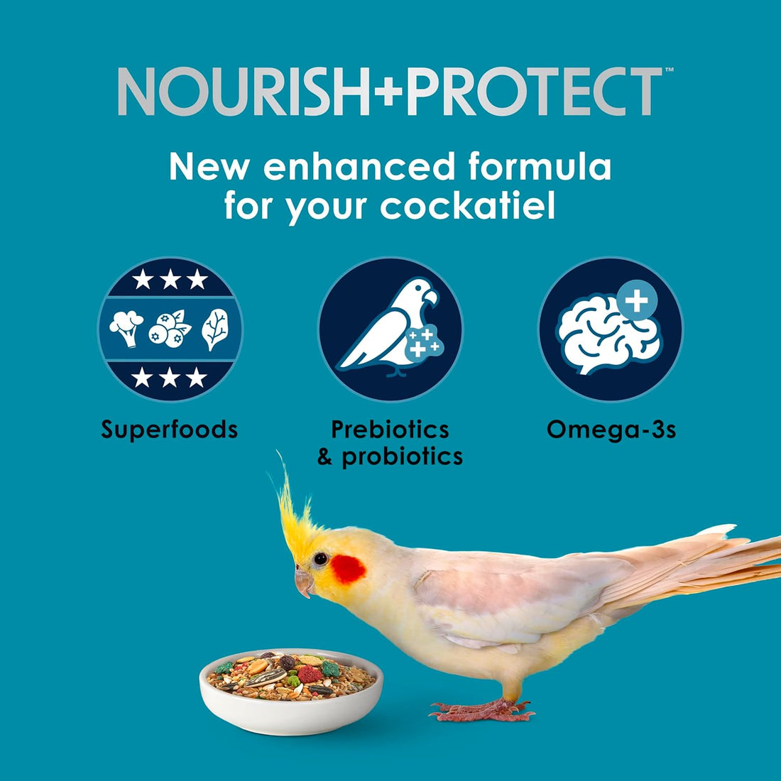 Kaytee Forti-Diet Pro Health Nourish+Protect Cockatiel Food, 5 lb