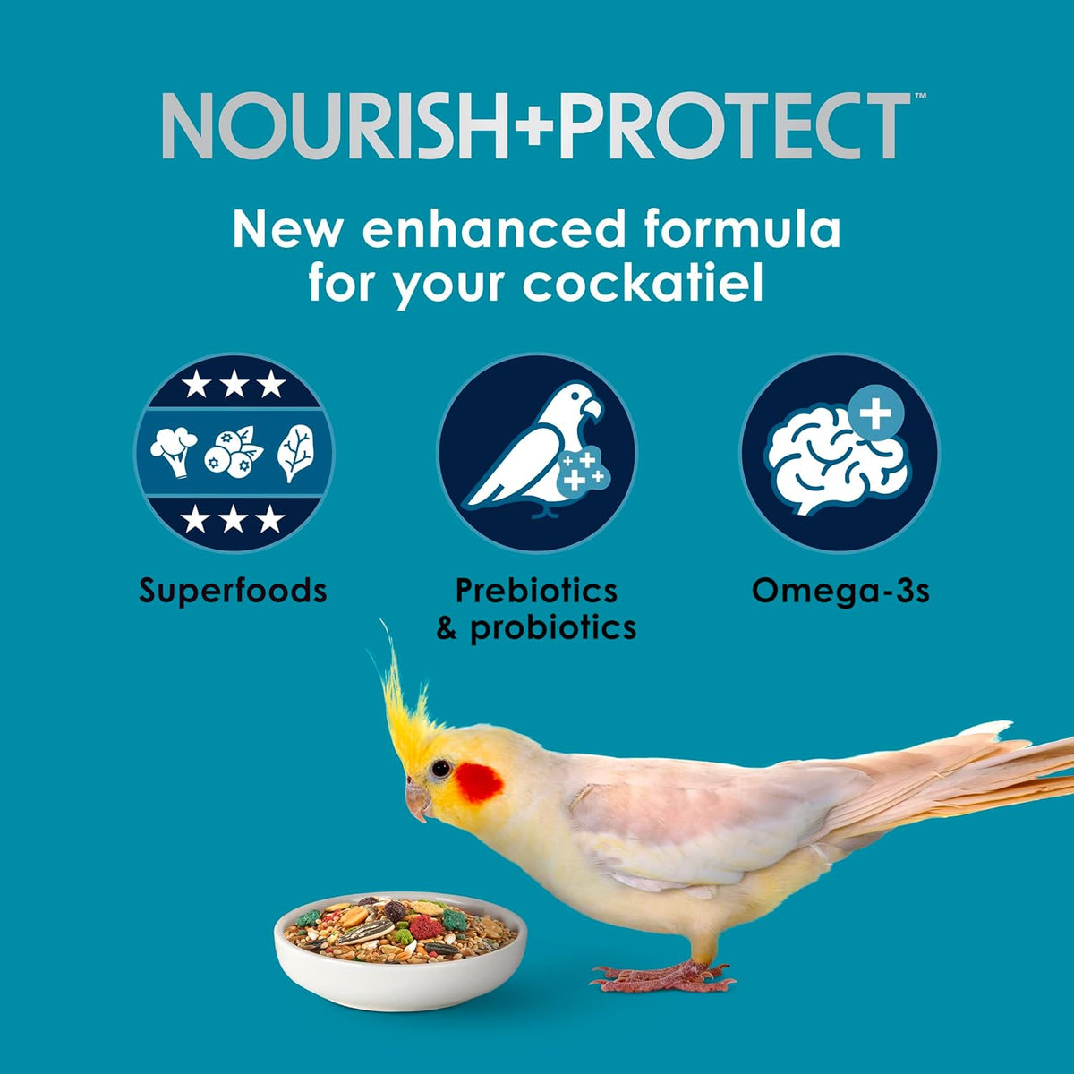 Kaytee Forti-Diet Pro Health Nourish+Protect Cockatiel Food, 5 lb