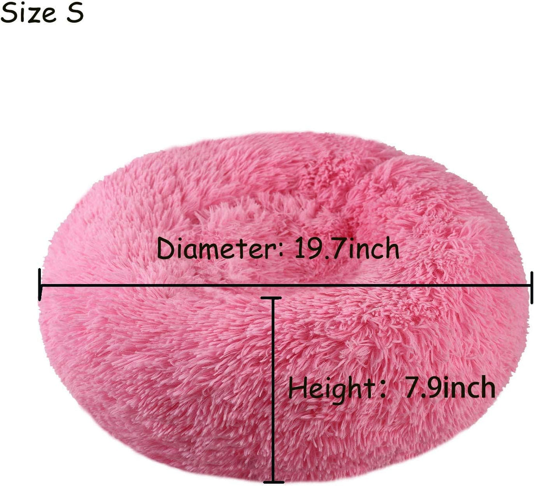 BODISEINT Modern Soft Plush Round Pet Bed for Cats or Small Dogs
