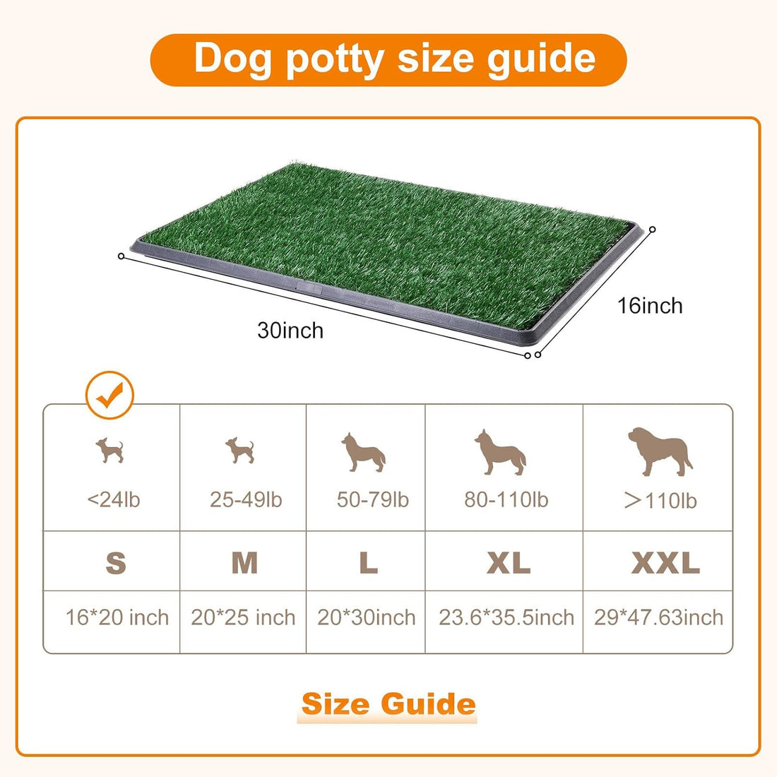 LOOBANI Dog Grass Pad with Tray - 16x20in for Apartment Balcony Use