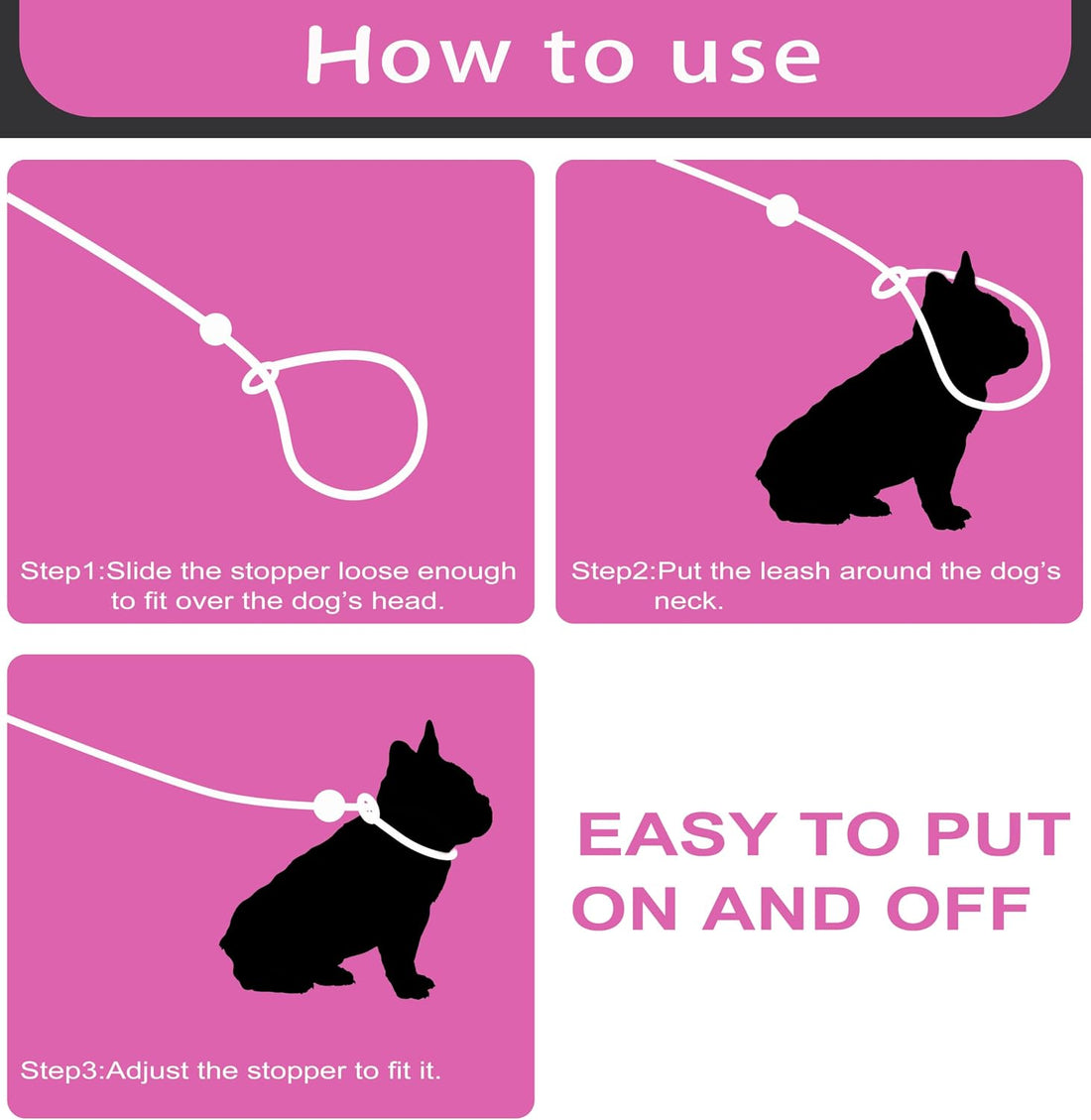 6FT Dog Training Leash - Slip Lead for Small & Medium Dogs - Strong