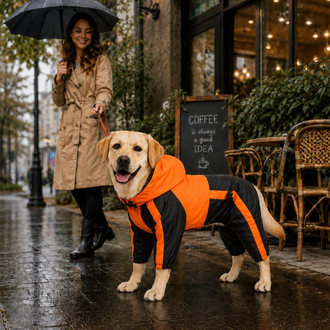 Lovelonglong Dog Hooded Raincoat