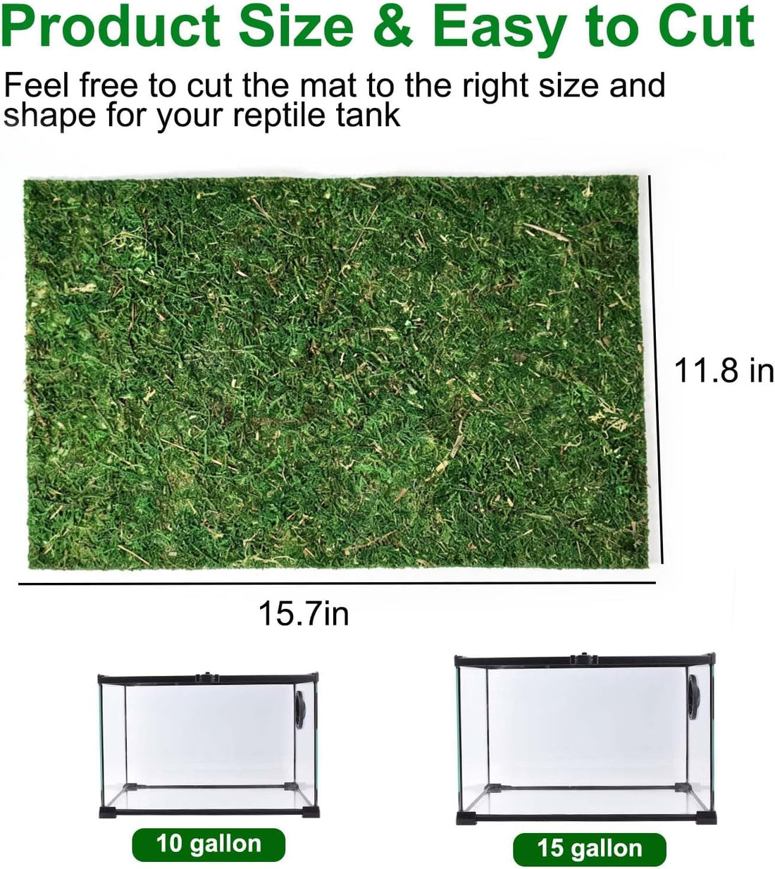 Reptile Carpet Terrarium Liner Bedding Substrate Floor Mat,15.7"x11.8"