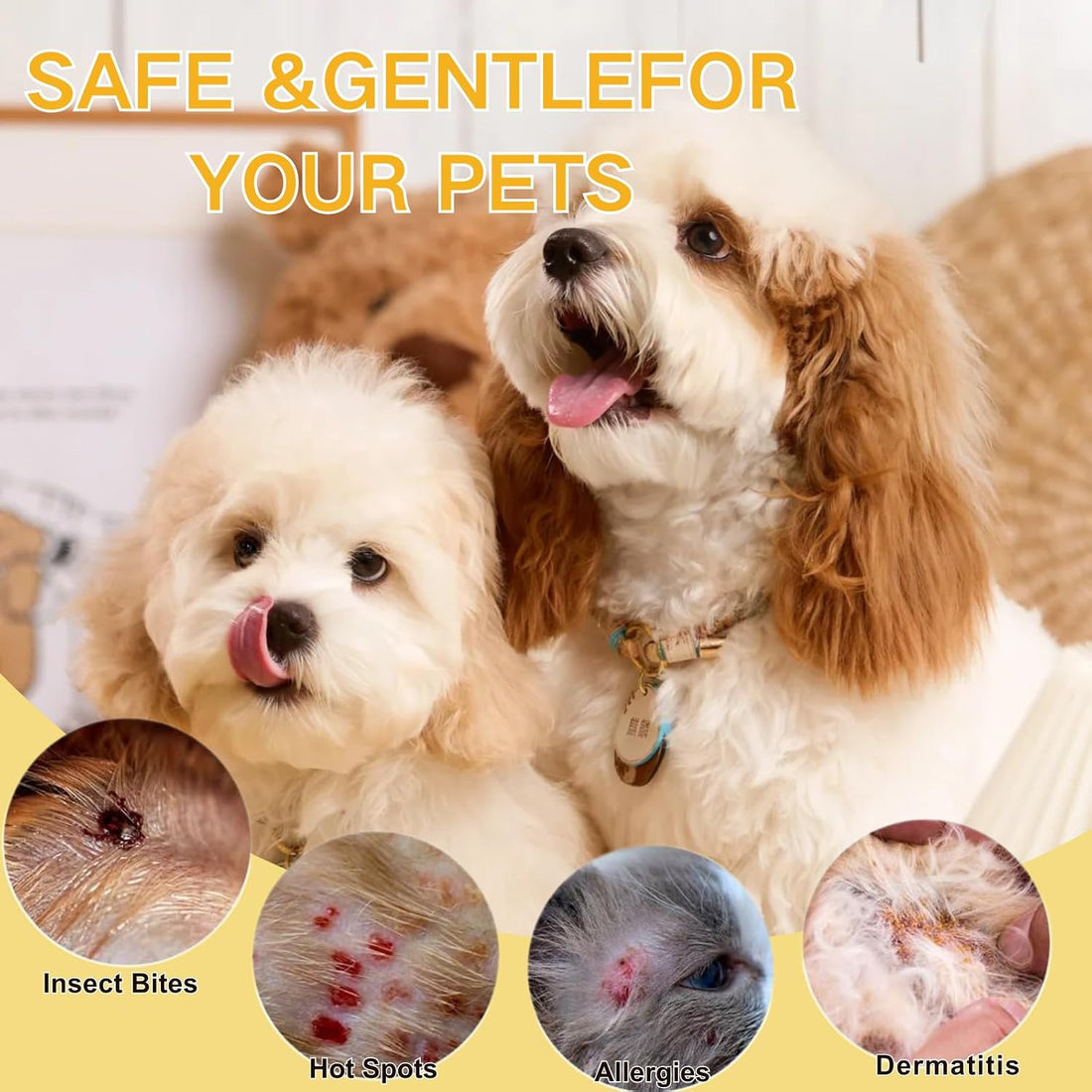 2Pcs Pet Skin Treatment Spray for Dogs & Cats, Reduces Scratching