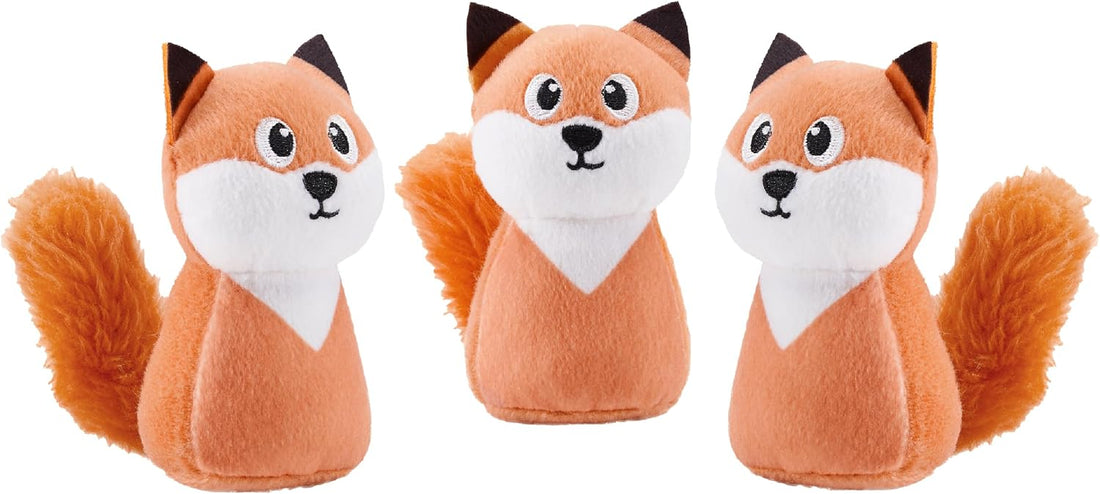 Outward Hound Squeakin' Squirrels Plush Squeaky Dog Toys, 3-Pack, 7"