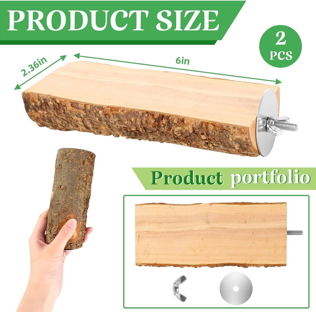 2PCS Large Flat Bird Perch Platform for Cage (6" x 3.15")
