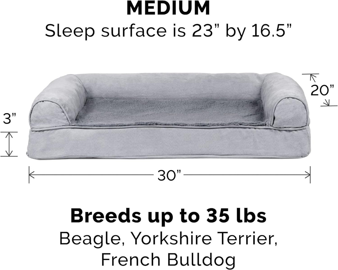 Furhaven Orthopedic Dog Bed for Medium/Small Dogs w/ Removable