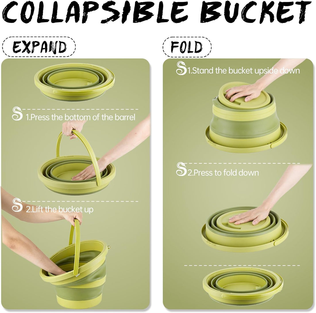Snake Bucket 15L /4.Gal–Collapsible Container with Vented Seal Lid