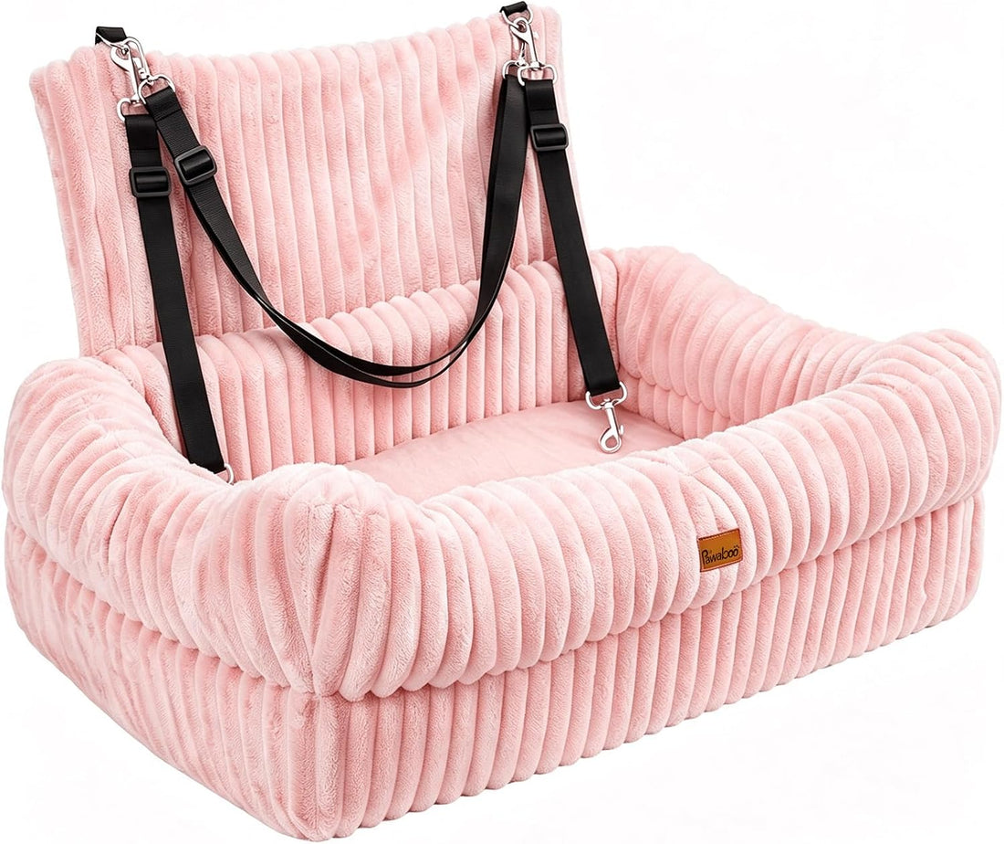 Pawaboo Dog Car Seat Bed, Memory Foam Booster for Medium/Large Dogs