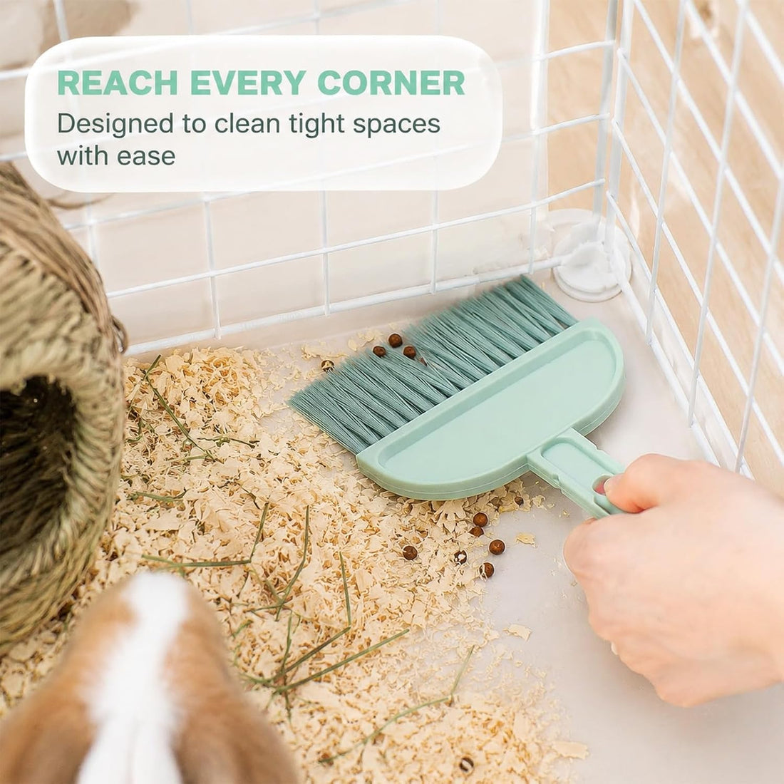 Cage Cleaner for Guinea Pigs Mint Green Mini Dustpan and Brush Set