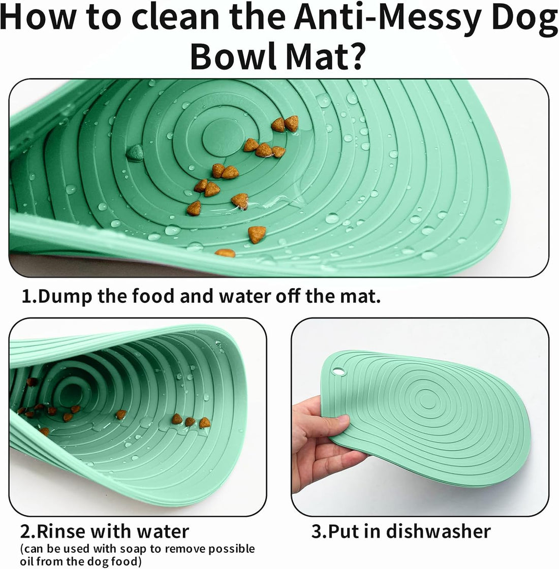 Fhiny 3PCS Silicone Pet Food Mat