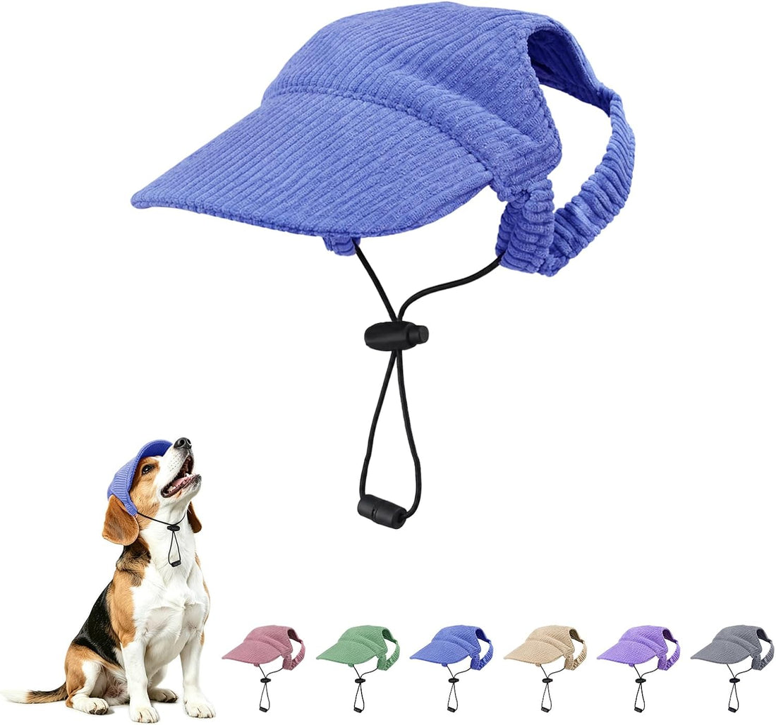 Dog Sun Hat with Ear Openings, Dog Baseball Cap with Anti-Slip Strap