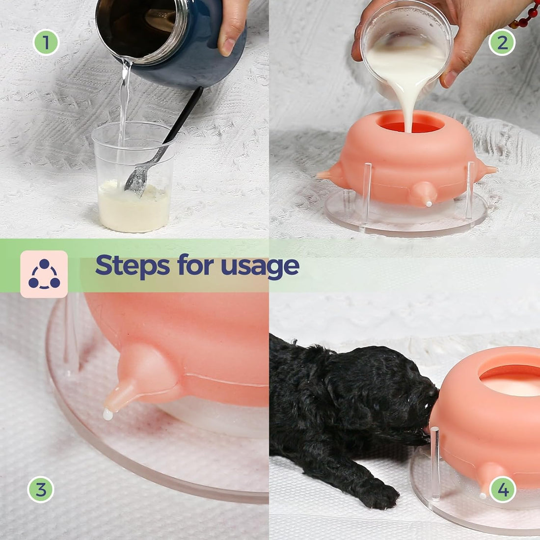 200ml Silicone Multi-Pet Milk Feeder with 4 Nipples