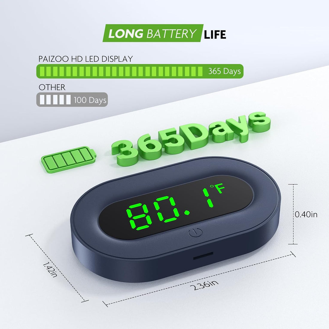 PAIZOO LED Aquarium Thermometer Digital Highly Accurate Replaceable
