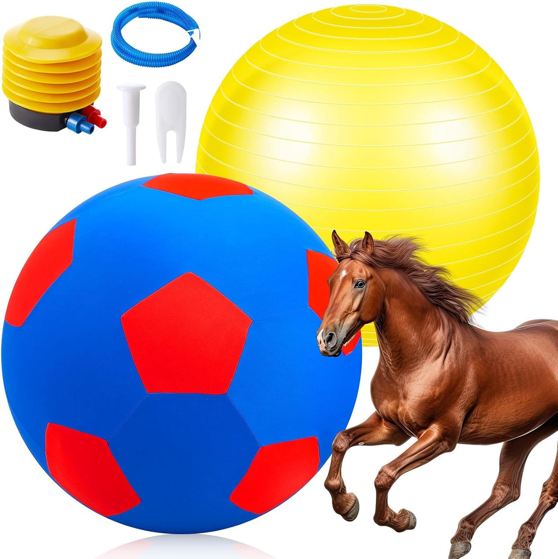 48 Inch Giant Herding Ball for Horses with Covers and Pump