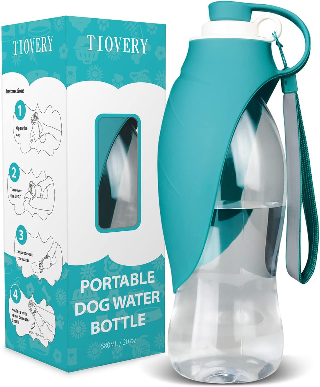 TIOVERY Dog Water Bottle for Walking